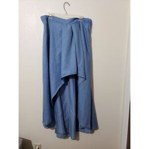Ashley Stewart light blue, chambray, hi low skirt, size 18